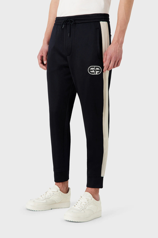 Emporio Armani - Emporio Armani Logolu Pamuklu Belden Bağlamalı Regular Fit Jogger Erkek Pantolon 3R1PZ4 1JLYZ 0920 LACİVERT