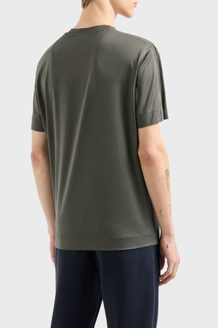 Emporio Armani - Emporio Armani Logolu Pamuklu Regular Fit Bisiklet Yaka Erkek T Shirt 6D1TD6 1JOSZ 06K0 HAKİ (1)