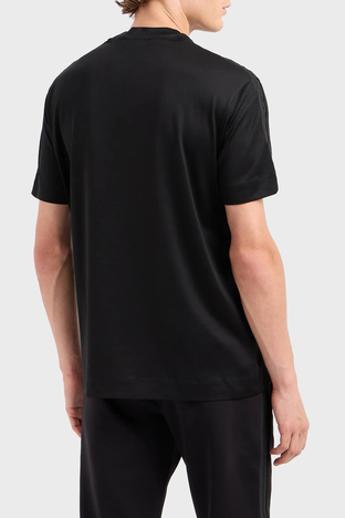 Emporio Armani - Emporio Armani Logolu Pamuklu Regular Fit Bisiklet Yaka Erkek T Shirt 6D1TD6 1JOSZ 0999 SİYAH (1)