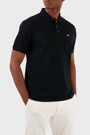 Emporio Armani - Emporio Armani Logolu Pamuklu Regular Fit Erkek Polo Yaka T Shirt 8N1FQ2 1JTKZ 0920 LACİVERT (1)