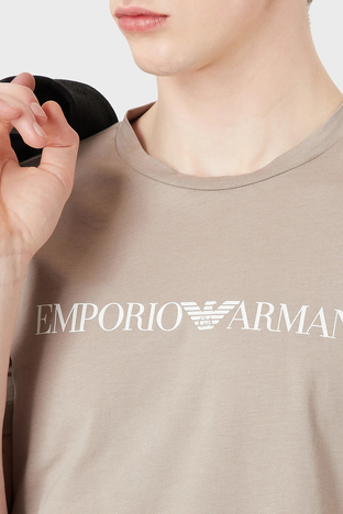 Emporio Armani - Emporio Armani Logolu Regular Fit Bisiklet Yaka % 100 Pamuk Erkek T Shirt 8N1TN5 1JPZZ 0149 BEJ (1)