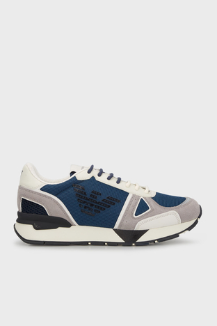 Emporio Armani - Emporio Armani Logolu Sneaker Erkek Ayakkabı X4X289 XM499 S714 LACİVERT