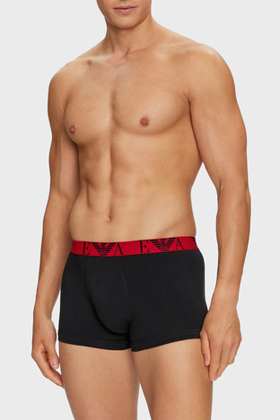 Emporio Armani - Emporio Armani Logolu Streç Pamuklu Erkek Boxer 111357 4F715 38121 SİYAH (1)