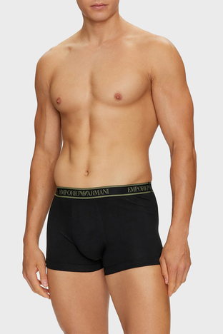 Emporio Armani - Emporio Armani Logolu Streç Pamuklu Erkek Boxer 111357 4F717 21320 SİYAH (1)