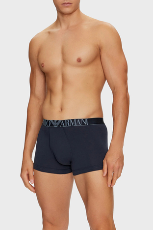 Emporio Armani - Emporio Armani Logolu Streç Pamuklu Erkek Boxer 111357 4F726 64135 Mavi-Mürdüm-Haki (1)