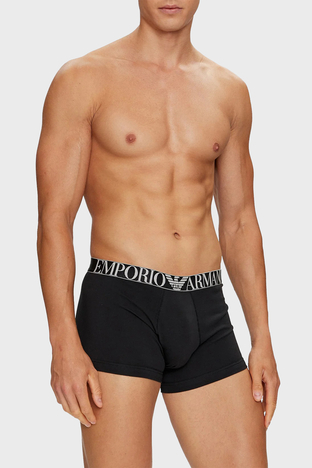 Emporio Armani - Emporio Armani Logolu Streç Pamuklu Erkek Boxer 111357 4F726 73320 SİYAH (1)