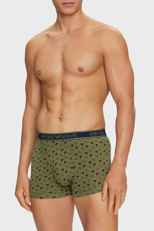 Emporio Armani - Emporio Armani Logolu Streç Pamuklu Erkek Boxer 112130 4F717 75436 Lacivert-Siyah-Haki (1)