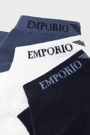 Emporio Armani - Emporio Armani Pamuklu 3 Pack Erkek Çorap 300048 3F254 59436 Mavi-Lacivert-Beyaz (1)
