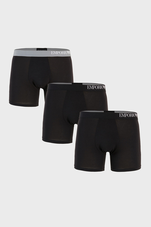 Emporio Armani - Emporio Armani Pamuklu Esnek Konforlu 3 Pack Erkek Boxer 111473 3R728 73320 SİYAH
