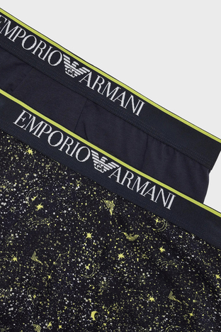 Emporio Armani - Emporio Armani Pamuklu Logolu Lastik Bel 2 Pack Erkek Boxer 1112104 F5967 4336 LACİVERT (1)