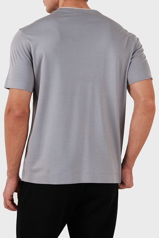 Emporio Armani - Emporio Armani Pamuklu Logolu Regular Fit Bisiklet Yaka Erkek T Shirt 6D1T99 1JOSZ 06K3 GRİ (1)