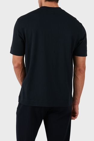 Emporio Armani - Emporio Armani Pamuklu Logolu Regular Fit Bisiklet Yaka Erkek T Shirt 6D1TD7 1JOCZ 0985 LACİVERT (1)