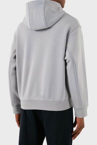 Emporio Armani - Emporio Armani Pamuklu Logolu Regular Fit Kapüşonlu Erkek Sweat 6D1M90 1JOTZ 06K3 GRİ (1)