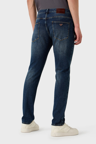 Emporio Armani - Emporio Armani Pamuklu Normal Bel Dar Paça Slim Fit J06 Jeans Erkek Kot Pantolon 3R1J06 1DMXZ 0941 MAVİ (1)