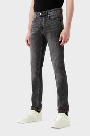 Emporio Armani - Emporio Armani Pamuklu Normal Bel Slim Fit J75 Jeans Erkek Kot Pantolon 3R1J75 1DPYZ 0006 SİYAH
