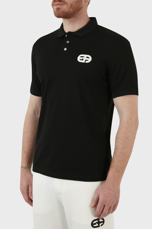 Emporio Armani - Emporio Armani Pamuklu Regular Fit Düğmeli T Shirt Erkek Polo 3L1FAT 1JTKZ 0999 SİYAH (1)