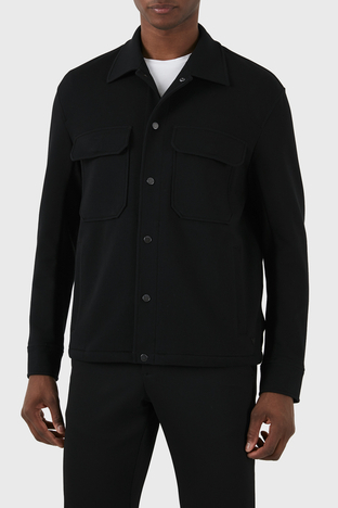 Emporio Armani - Emporio Armani Pamuklu Regular Fit Erkek Gömlek Ceket 3D1M61 1JOPZ 0999 SİYAH