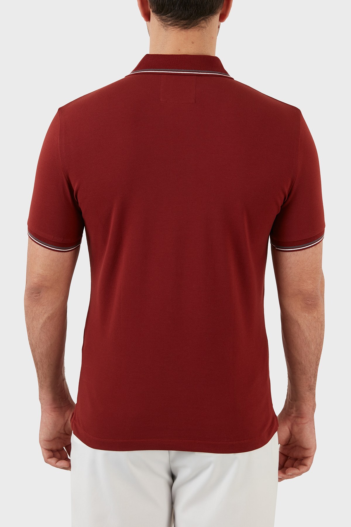 Emporio Armani Pamuklu Slim Fit Düğmeli T Shirt Erkek Polo 8N1FB3 1JPTZ 0358 KIRMIZI