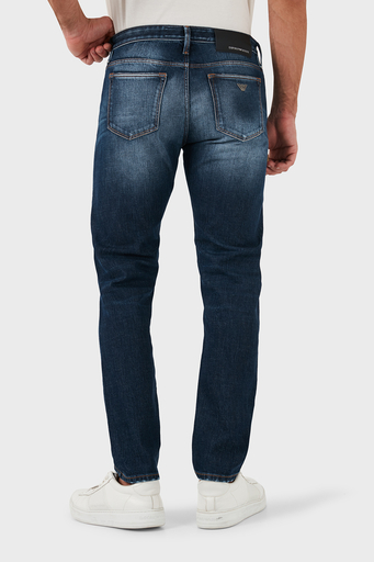 Emporio Armani Pamuklu Slim Fit Düşük Bel Düz Paça Jeans Erkek Kot Pantolon 6D1J75 1D44Z 0942 LACİVERT