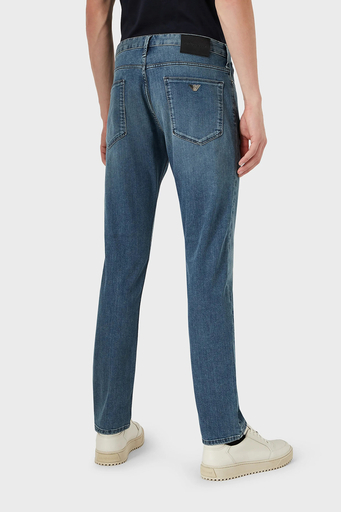 Emporio Armani J06 Pamuklu Düşük Bel Slim Fit Jeans Erkek Kot Pantolon 8N1J06 1G19Z 0943 MAVİ