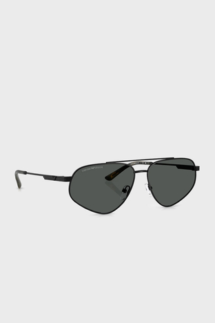 Emporio Armani - Emporio Armani Polikarbon Oval Güneş Erkek Gözlük 0EA2156 300187 59 Mat Siyah-Koyu Gri (1)