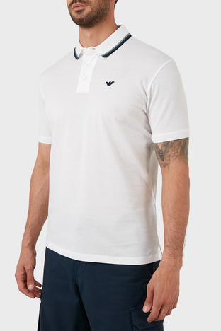Emporio Armani - Emporio Armani Regular Fit Düğmeli % 100 Pamuk T Shirt Erkek Polo 3L1FAP 1JTKZ 0100 BEYAZ (1)