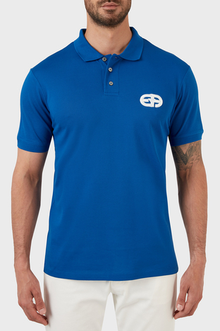Emporio Armani - Emporio Armani Regular Fit Düğmeli % 100 Pamuk T Shirt Erkek Polo 3L1FAT 1JTKZ 0949 MAVİ