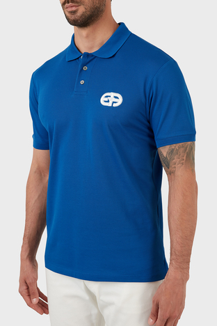 Emporio Armani - Emporio Armani Regular Fit Düğmeli % 100 Pamuk T Shirt Erkek Polo 3L1FAT 1JTKZ 0949 MAVİ (1)