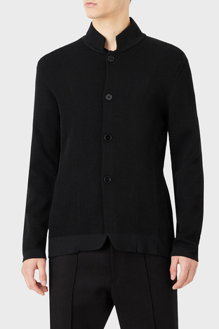 Emporio Armani - Emporio Armani Regular Fit Triko Erkek Ceket 6L1GY1 1MFDZ 0999 SİYAH