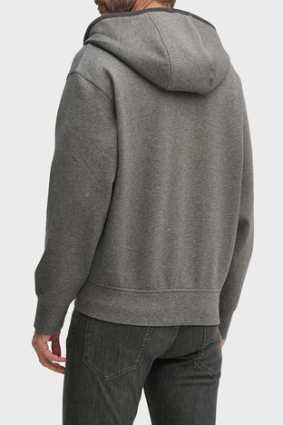 Emporio Armani - Emporio Armani Streç Pamuklu Regular Fit Kapüşonlu Erkek Sweat 6D1M97 1JHSZ 0631 GRİ (1)