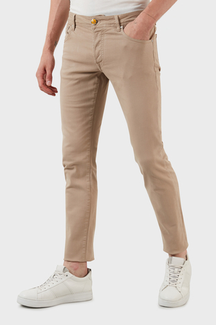 Exxe - Exxe Pamuklu Normal Bel Slim Fit Jeans Erkek Kot Pantolon 629J018003 BEJ