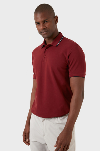 Exxe Pamuklu Regular Fit Düğmeli T Shirt Erkek Polo EX661 BORDO