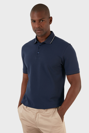 Exxe - Exxe Pamuklu Regular Fit Düğmeli T Shirt Erkek Polo EX661 İNDİGO