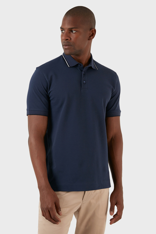 Exxe - Exxe Pamuklu Regular Fit Düğmeli T Shirt Erkek Polo EX661 İNDİGO (1)