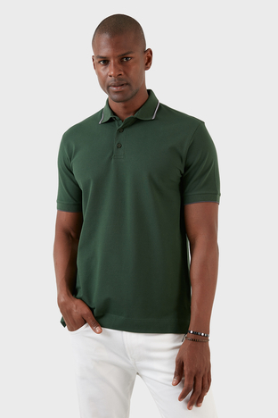 Exxe - Exxe Pamuklu Regular Fit Düğmeli T Shirt Erkek Polo EX661 YEŞİL (1)