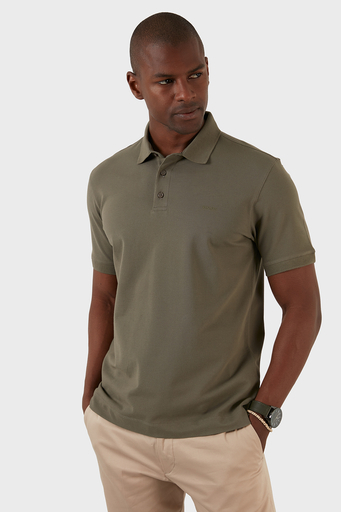 Exxe Pamuklu Regular Fit Düğmeli T Shirt Erkek Polo EX661D HAKİ