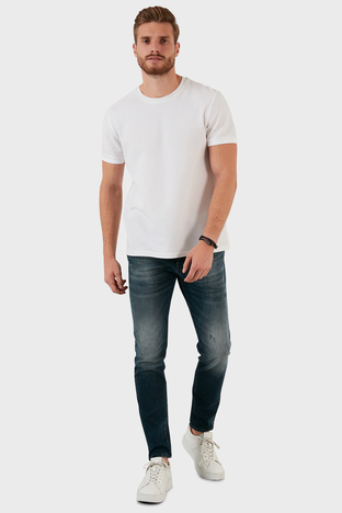 Exxe - Exxe Pamuklu Yırtık Detaylı Normal Bel Slim Fit Jeans Erkek Kot Pantolon 629DSK004 LACİVERT