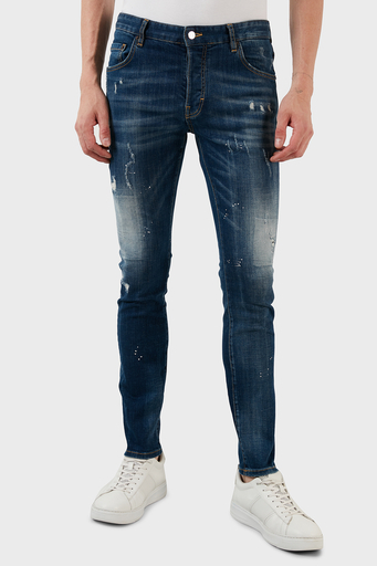 Exxe Yüksek Bel Slim Fit Dar Paça Pamuklu Jeans Erkek Kot Pantolon 629DSK001 MAVİ