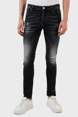 Exxe - Exxe Yüksek Bel Slim Fit Dar Paça Pamuklu Jeans Erkek Kot Pantolon 629DSK002 ANTRASİT (1)