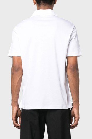 Giorgio Armani - Giorgio Armani Logolu Pamuklu Erkek Polo Yaka T Shirt 3RSF70 SJTKZ F090 BEYAZ (1)