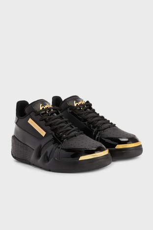 Giuseppe Zanotti - Giuseppe Zanotti Logolu Hakiki Deri Sneaker Erkek Ayakkabı RM40002-002 SİYAH (1)