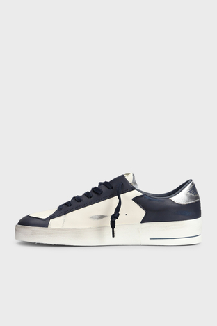 Golden Goose - Golden Goose Logolu Hakiki Deri Sneaker Erkek Ayakkabı GMF00333.F006910.82874 BEYAZ-LACİVERT (1)