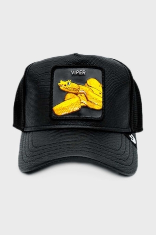 Goorin Bros - Goorin Bross Night Viper File Detaylı Deri Görünümlü Animal Desenli Unisex Şapka 1010823 SİYAH