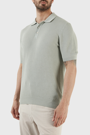 Gran Sasso - Gran Sasso % 100 Pamuk Slim Fit Düğmeli Erkek Polo T Shirt 57113 20620 412 MİNT (1)