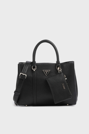 Guess - Guess Eco Mini Cüzdanlı Çıkarılabilir Omuz Askılı Bayan Çanta HWEVG896806 BLA SİYAH