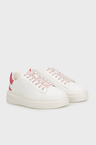 Guess - Guess Elbina Hakiki Deri Logolu Taşlı Sneaker FLTELBLEA12 Bayan Ayakkabı FLTELB LEA12 WHIPI BEYAZ-PEMBE (1)