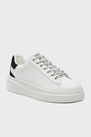 Guess - Guess Elbina Logolu Taşlı Sneaker FLTELBLEA12 Bayan Ayakkabı FLTELB LEA12 WHBLK BEYAZ-SİYAH (1)