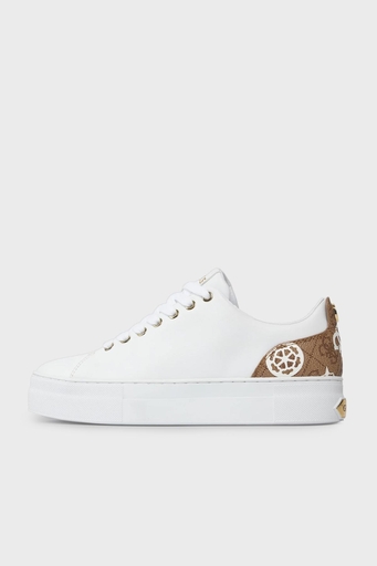 Guess Gianele4 Logolu Sneaker FLPGN4ELE12WHITE Bayan Ayakkabı FLPGN4 ELE12 WHITE BEYAZ-KAHVE