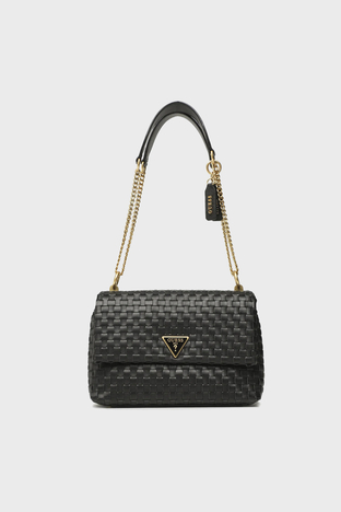 Guess - Guess Lisbet Zincir Detaylı Omuz Askılı Bayan Çanta HWWA8774210 BLA SİYAH (1)