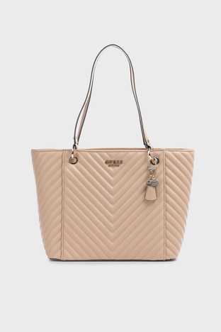 Guess - Guess Noelle Logolu Fermuarlı Omuz Bayan Çanta HWQG7879230 BEI BEJ